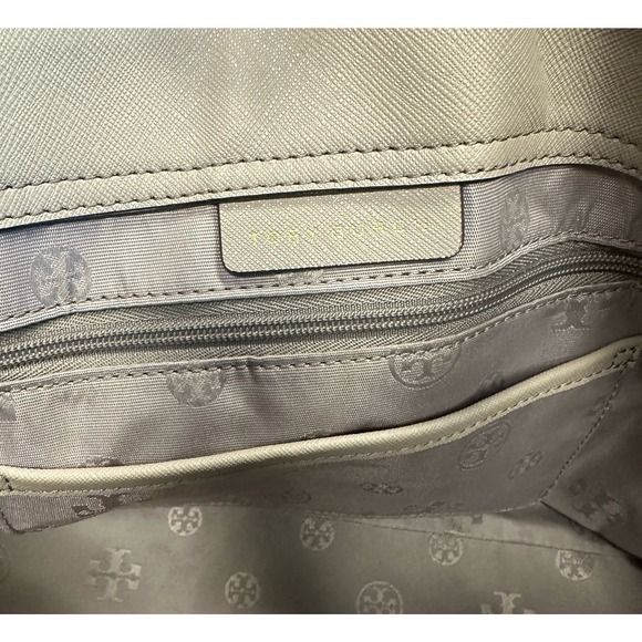 Tory Burch Women's 64188 Emerson Small Top Zip Saffiano Leather Tote French Gray - Picture 11 of 12